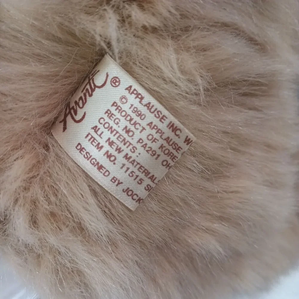 Vintage Applause Avanti Italy Leather Tag Teddy Bear Plush 1990s‎ Ltd 2492/6000